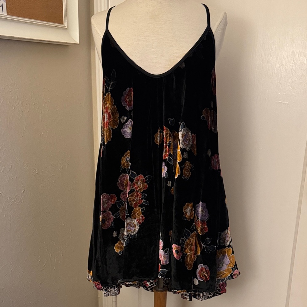 Free People Floral Velvet Dress